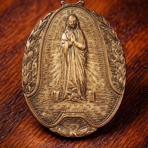 Antique 1854 Catholic Medal St Anthony Guild Boston Immaculate Conception